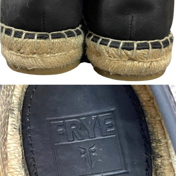 Frye Women’s Black Lee A Line Perforated Leather Espadrilles Flats Size 7.5 - Picture 4 of 5